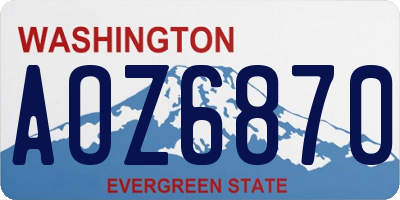 WA license plate AOZ6870