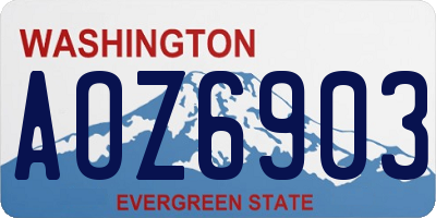 WA license plate AOZ6903