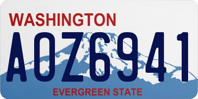 WA license plate AOZ6941