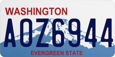 WA license plate AOZ6944