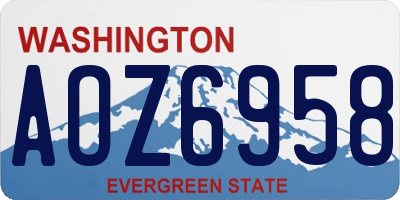 WA license plate AOZ6958