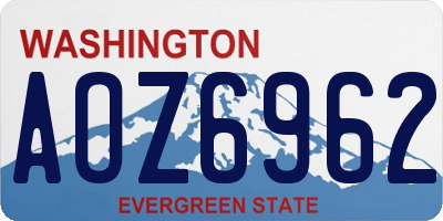 WA license plate AOZ6962