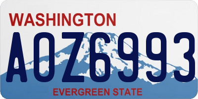 WA license plate AOZ6993