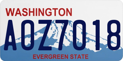 WA license plate AOZ7018