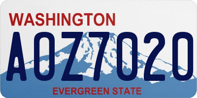 WA license plate AOZ7020