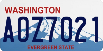 WA license plate AOZ7021