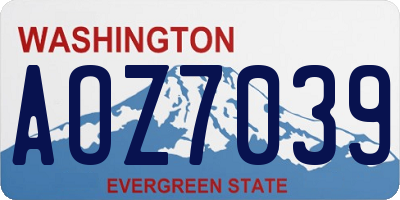 WA license plate AOZ7039