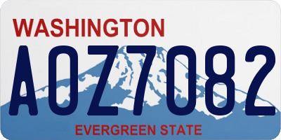WA license plate AOZ7082