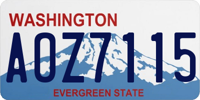 WA license plate AOZ7115