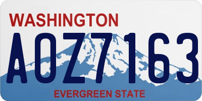 WA license plate AOZ7163