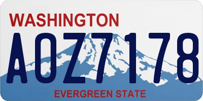 WA license plate AOZ7178