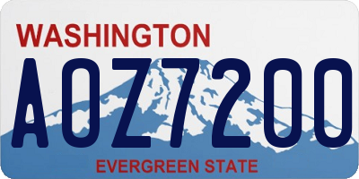 WA license plate AOZ7200