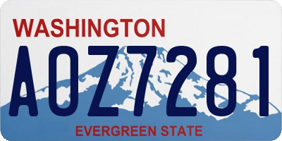 WA license plate AOZ7281