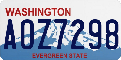 WA license plate AOZ7298