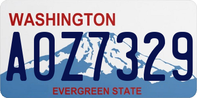 WA license plate AOZ7329