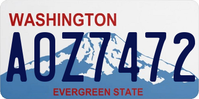 WA license plate AOZ7472