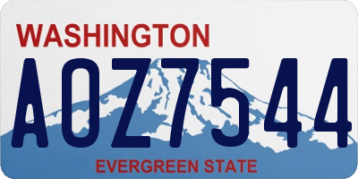 WA license plate AOZ7544