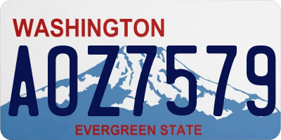 WA license plate AOZ7579