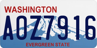 WA license plate AOZ7916