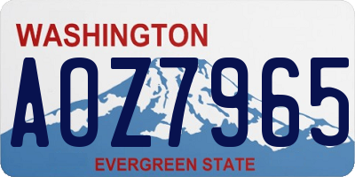 WA license plate AOZ7965