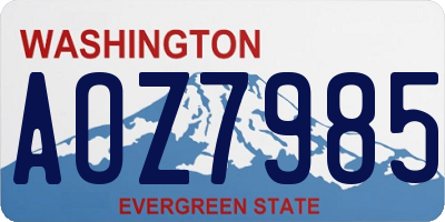 WA license plate AOZ7985