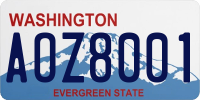 WA license plate AOZ8001