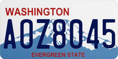 WA license plate AOZ8045