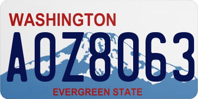 WA license plate AOZ8063