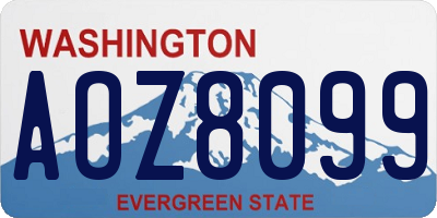WA license plate AOZ8099