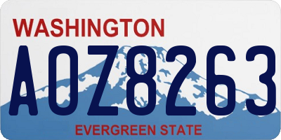 WA license plate AOZ8263
