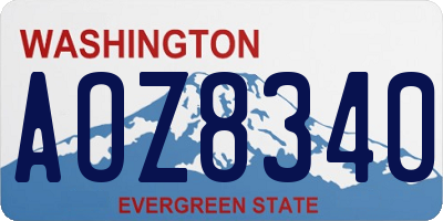 WA license plate AOZ8340
