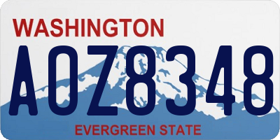 WA license plate AOZ8348