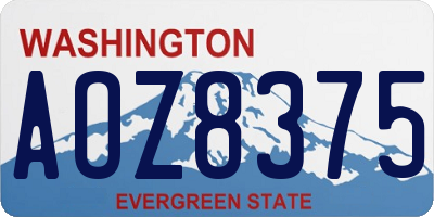WA license plate AOZ8375