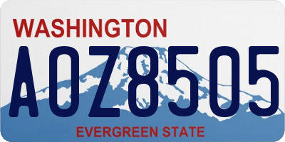 WA license plate AOZ8505