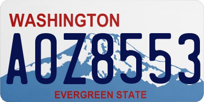 WA license plate AOZ8553