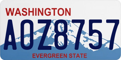 WA license plate AOZ8757
