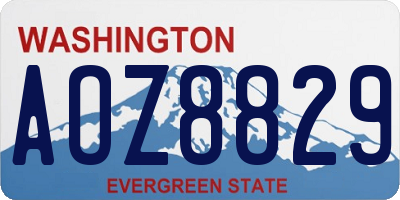 WA license plate AOZ8829