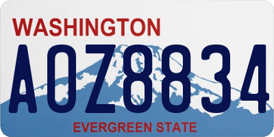 WA license plate AOZ8834