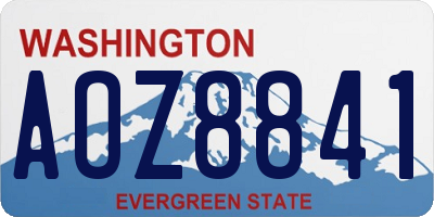 WA license plate AOZ8841