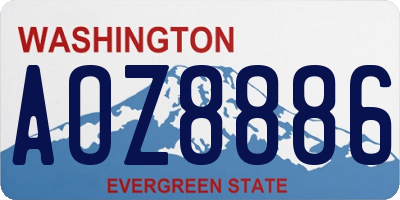 WA license plate AOZ8886