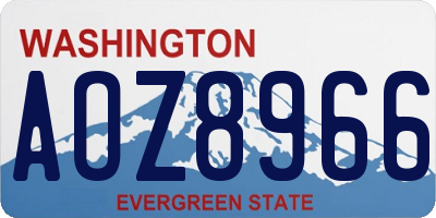 WA license plate AOZ8966