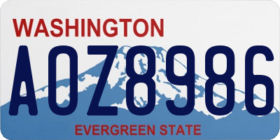 WA license plate AOZ8986
