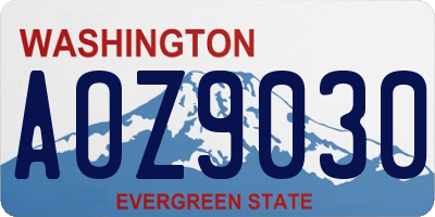 WA license plate AOZ9030