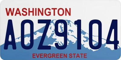 WA license plate AOZ9104