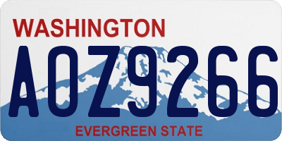 WA license plate AOZ9266