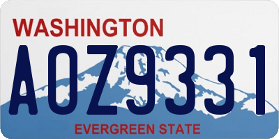WA license plate AOZ9331