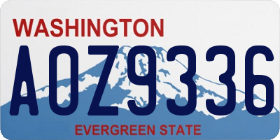 WA license plate AOZ9336