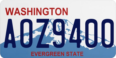 WA license plate AOZ9400