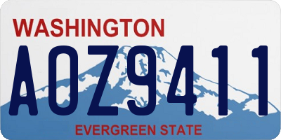 WA license plate AOZ9411