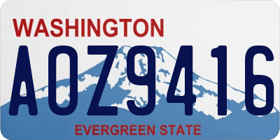WA license plate AOZ9416